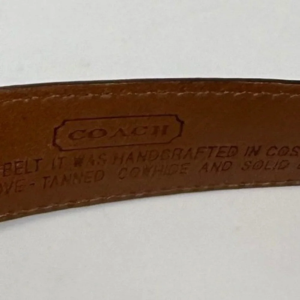 Coach Vintage Black Leather Belt Solid Brass Buckle 8400 Large Handcrafted